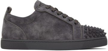Christian Louboutin Gray Louis Junior Spikes Orlato Low-Top Sneakers (3160934)