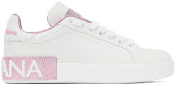 Dolce & Gabbana Pink Portofino Sneakers (CK1544 AX615)