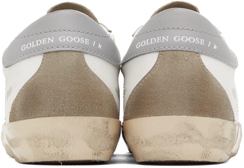 Golden Goose White & Taupe Super-Star Classic Sneakers (GWF00102.F003210.11179)