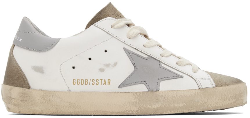 Golden Goose White & Taupe Super-Star Classic Sneakers (GWF00102.F003210.11179)