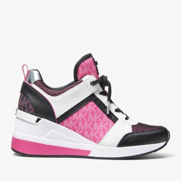 Michael Kors MK Georgie Mixed-Media Trainer – Cerise Multi (43R3GEFS1L-4898)