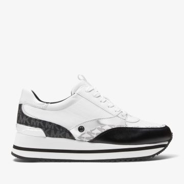 Michael Kors MK Mariah Mixed-Media Trainer – Black/white (43R3MRFSAD-0018)