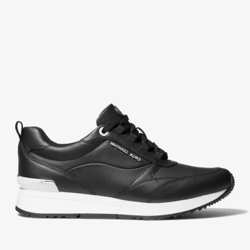 Michael Kors MK Allie Stride Leather and Nylon Trainer – Black (43S2ALFS1L-0001)