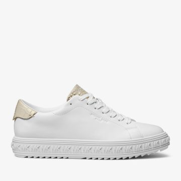 Michael Kors MK Grove Leather Trainers – Pale Gold (43S3GVFS1L-0705)