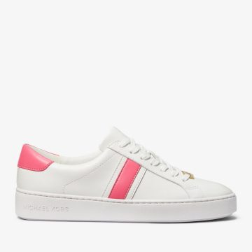 Michael Kors MK Irving Leather Stripe Trainers – Geranium (43S3IRFS3L-0686)