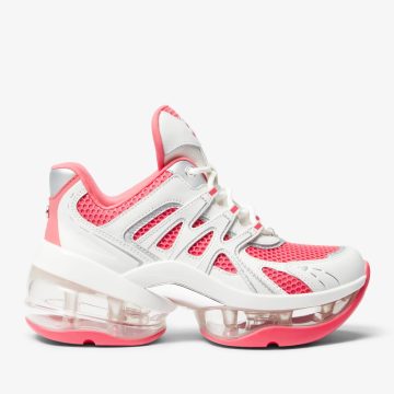 Michael Kors MK Olympia Sport Extreme Leather and Mesh Trainer – Geranium Multi (43S3OLFS2D-9753)