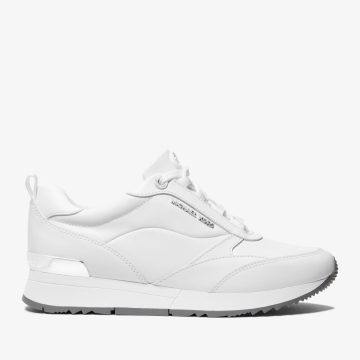 Michael Kors MK Allie Stride Leather and Nylon Trainer – Optic White (43T2ALFS3L-1999)