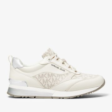 Michael Kors MK Allie Stride Logo and Leather Trainer – Van/cream (43T2ALFS4L-2543)