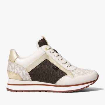 Michael Kors MK Maddy Two-Tone Logo Trainer – Vanil/brwn (49T8MAFS1B-6015)