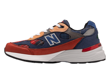 New Balance 992 Plaid Patchwork Navy / Red (NAVY/RED)