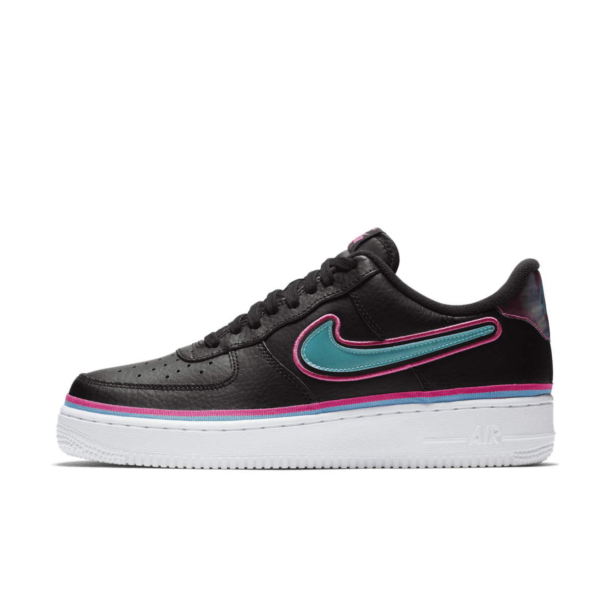 air force 1 low sport nba black blue gale laser fuchsia