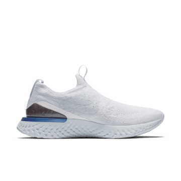 Nike Epic Phantom React Flyknit White Hydrogen Blue (W) White / White-hydrogen Blue-blue Tint-racer Blue-wolf Grey (BV0415-101)