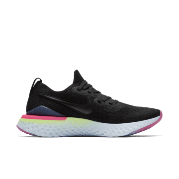Nike Epic React Flyknit 2 Black Sapphire Hyper Pink (W) Black / Black-sapphire-lime Blast-hyper Pink-blue Tint (BQ8927-003)