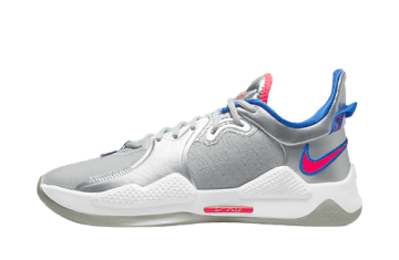Nike PG 5 Clippers Metallic Silver Metallic Silver / Hyper Royal / Laser Crimson (CW3143-005/CW3146-005)
