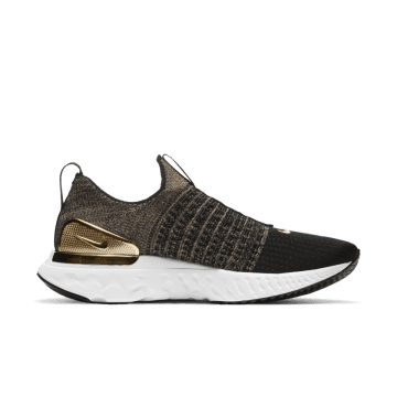 Nike React Phantom Run Flyknit Premium Black Metallic Gold (W) Black / White / Metallic Gold (CZ4830-001)