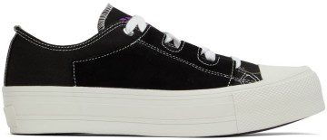 NEEDLES Black Asymmetric Ghillie Sneakers (KP043-NO SKIRT)