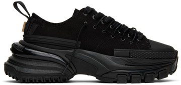 Wooyoungmi Black Double Lace Low-Top Sneakers (W221SU02)