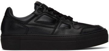 AMI Alexandre Mattiussi Black Leather Ami de Cœur Low-Top Sneakers (USN414.857)