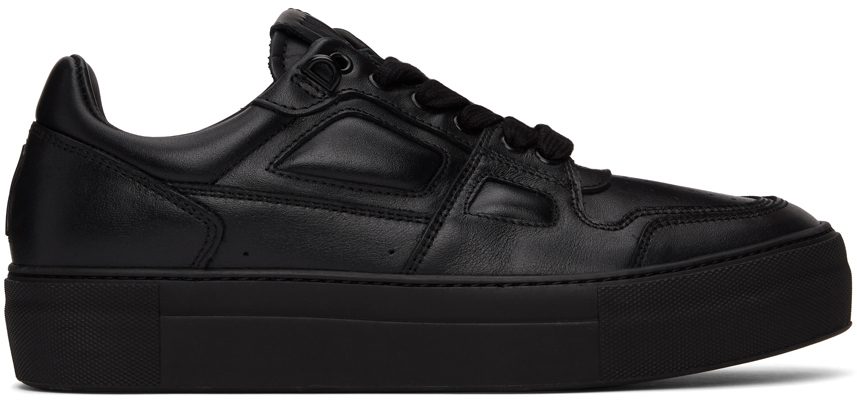 AMI Alexandre Mattiussi Black Leather Ami de Cœur Low-Top Sneakers ...