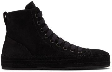 Ann Demeulemeester Black Suede Raven Sneakers (2201-M-N01-375-099)