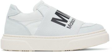 MM6 Maison Margiela Kids Off-White & Grey Elastic Logo Sneakers (70341)