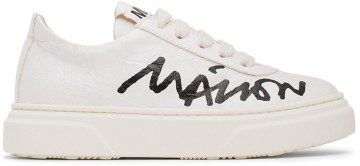 MM6 Maison Margiela Kids White Cursive Logo Sneakers (70337)