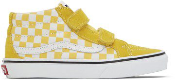 Vans Kids Yellow Checkerboard Sk8-Mid Reissue V Little Kids Sneakers (VN0A38HHABP1)