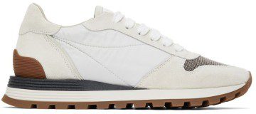 Brunello Cucinelli Off-White Suede Sneakers (MZSFG1960)