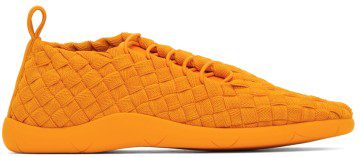 Bottega Veneta Orange Intrecciato Low Sneakers (651306 V0GV1)