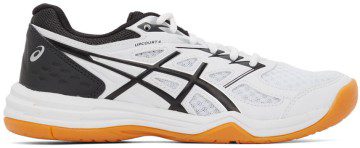 Asics White & Black Upcourt 4 Sneakers (1072A055.100)