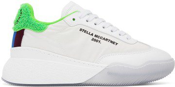 Stella McCartney White & Green Loop Sneakers (810047E00019)
