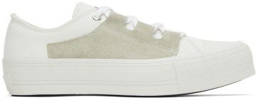 NEEDLES White Asymmetric Ghillie Sneakers (KP045)
