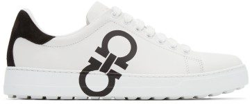 Salvatore Ferragamo White Gancini Sneakers (747213 20489004)
