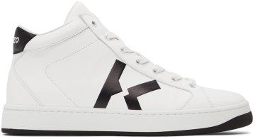 Kenzo White K-Logo Kourt High Sneakers (FB65SN370L50)