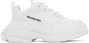 Balenciaga White Triple S Low-Top Sneakers (536737-W2FA5-9000)