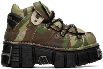 VETEMENTS Khaki New Rock Edition Platform Sneakers (UA53SN200G)