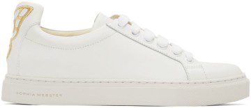 Sophia Webster Off-White & Gold Butterfly Low Sneakers (SSS22137)