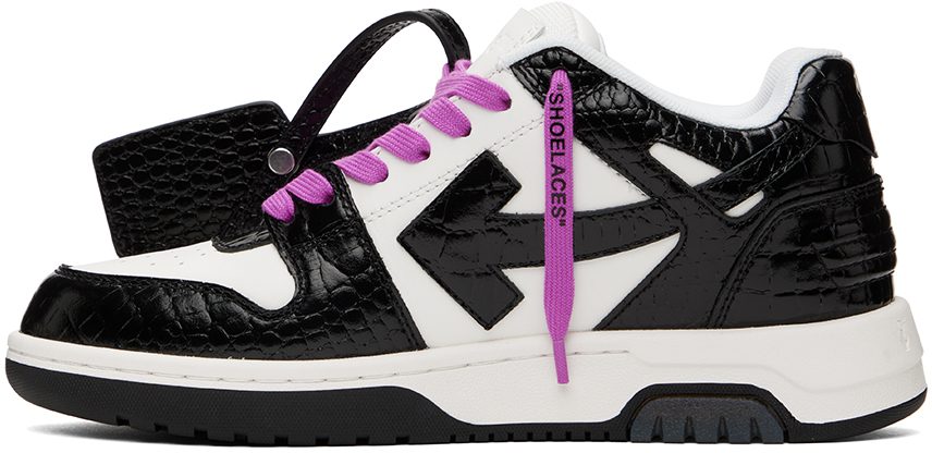 Off-White White & Black Croc ‘Out Of Office’ Sneakers (OWIA259F22LEA0030110)