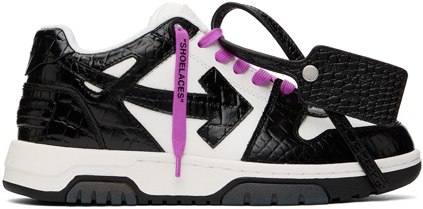 Off-White White & Black Croc ‘Out Of Office’ Sneakers (OWIA259F22LEA0030110)