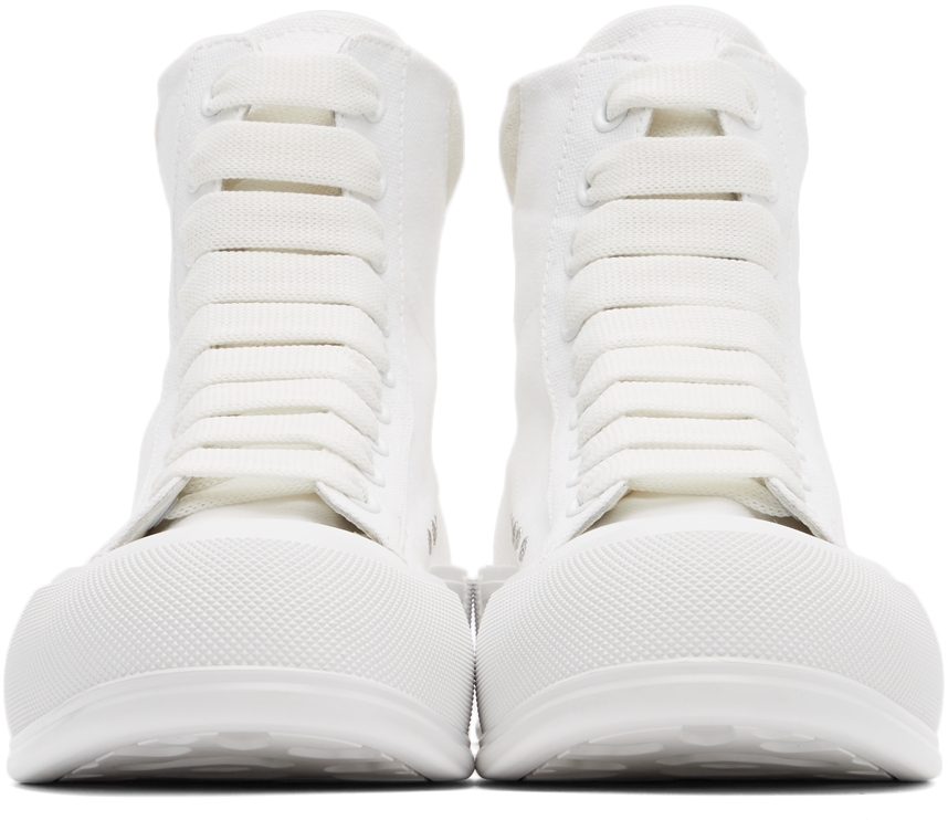 Alexander McQueen White Deck Plimsoll High-Top Sneakers (666381W4MV7)