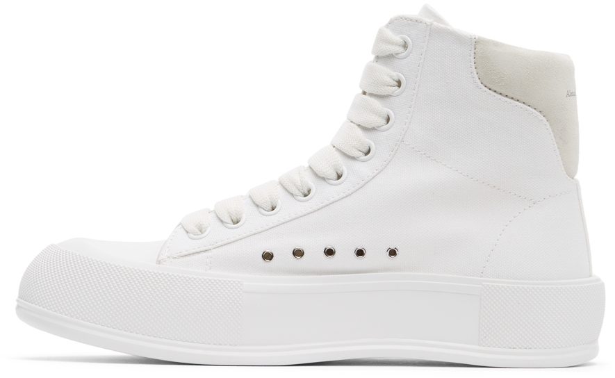 Alexander McQueen White Deck Plimsoll High-Top Sneakers (666381W4MV7)