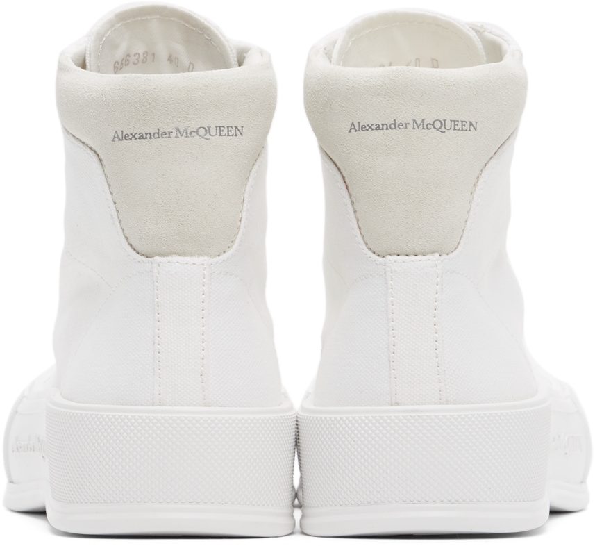 Alexander McQueen White Deck Plimsoll High-Top Sneakers (666381W4MV7)