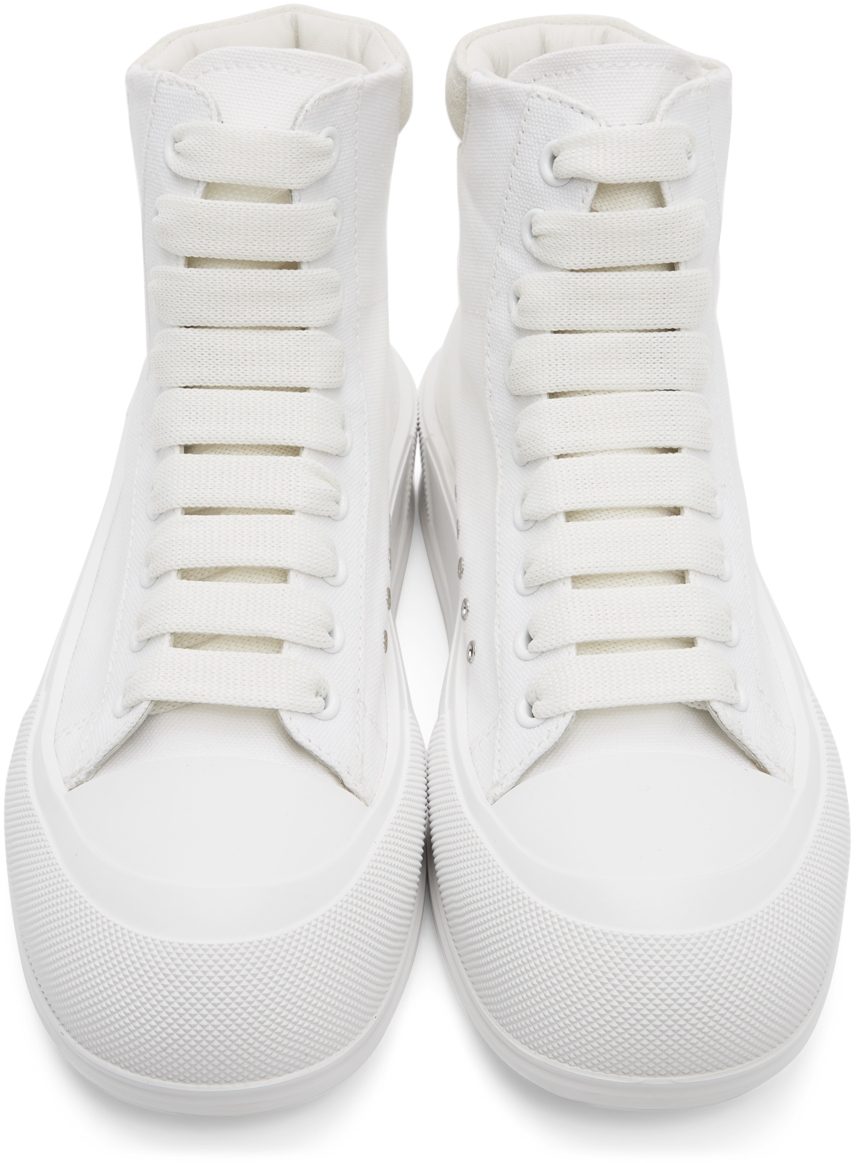 Alexander McQueen White Deck Plimsoll High-Top Sneakers (666381W4MV7)