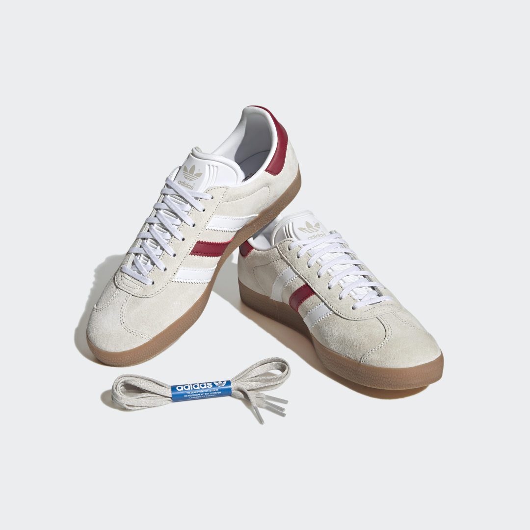 adidas Gazelle Aluminium / Cloud White / Collegiate Burgundy (IG0672)