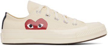 Comme des Garçons Play Off-White Converse Edition Chuck 70 Sneakers (K111)