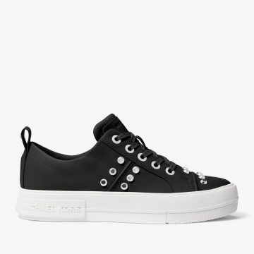 Michael Kors MK Evy Astor Stud Leather Trainers – Black (43S3EYFS1L-0001)