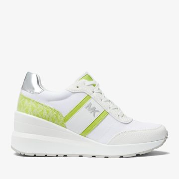 Michael Kors MK Mabel Canvas and Logo Trainer – Brt Limeade (43S3MBFSAD-6670)