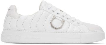 Salvatore Ferragamo White Laky Sneakers (753818 020776001)