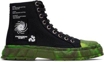 Virón Black & Green 1982 High Sneakers (1982-05-C-99S)