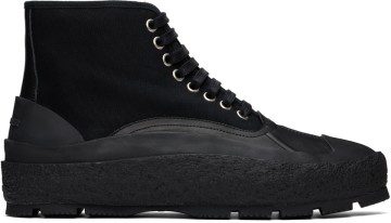 Jil Sander Black Canvas High-Top Sneakers (J32WS0020_PR542)